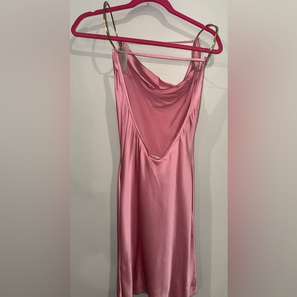 Cult Gaia Azariah Pink Silk Slip Mini Dress - Picture 3 of 8